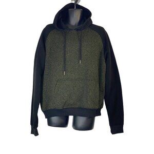 White Tag Mens Hoodie‎ Pullover Jacket Drawstring Pocket Black Olive Green Sz XL